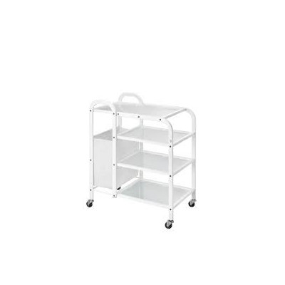 GUERIDON 4 ETAGERES VERRE + Poubelle GUERIDON 4 ETAGERES VERRE + Poubelle