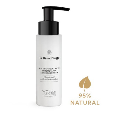 Yumi SkinCare - Huile démaquillante et nettoyante au Charbon actif "La détoxifiante" 100ml Yumi SkinCare - Huile démaquillante et nettoyante au Charbon actif "La détoxifiante" 100ml