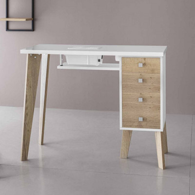 Table Manucure Bois Laqué /Bois brute Aspi