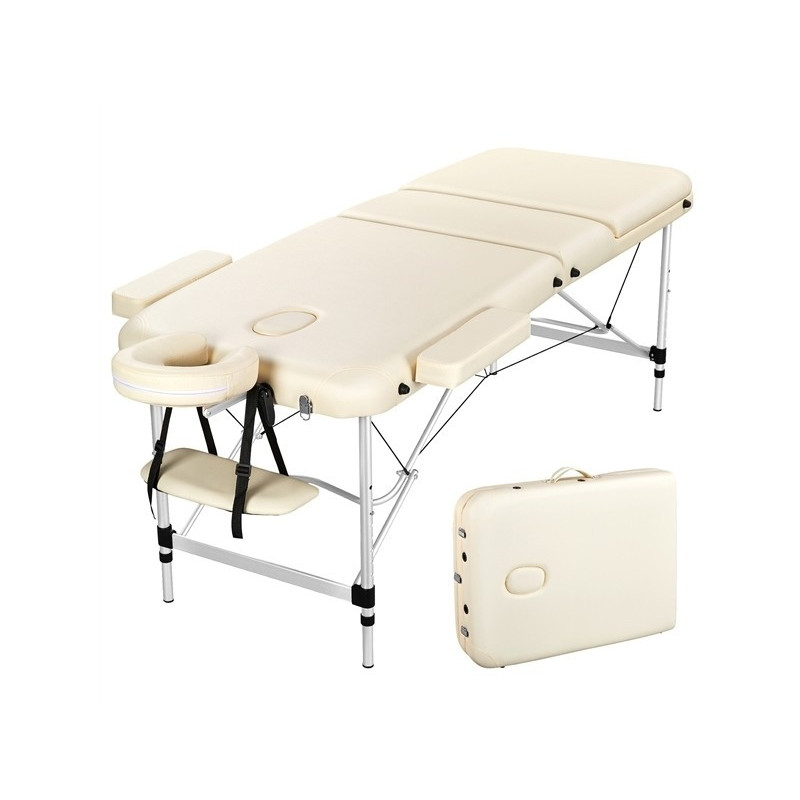 Table Massage/Soins Alu. Pliante avec housse