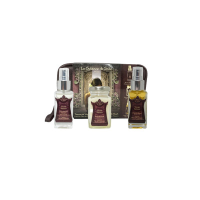 Trousse Voyage Balinais - Lotus et fleur de Frangipanier Trousse Voyage Balinais - Lotus et fleur de Frangipanier